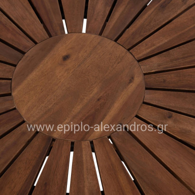 OUTDOOR DINING TABLE CRISTOBAL HM6234 ACACIA WOOD-METAL Φ120x76Hcm.