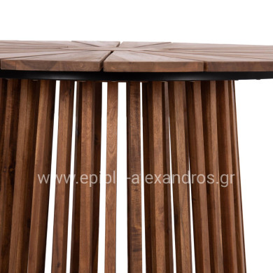 OUTDOOR DINING TABLE CRISTOBAL HM6234 ACACIA WOOD-METAL Φ120x76Hcm.