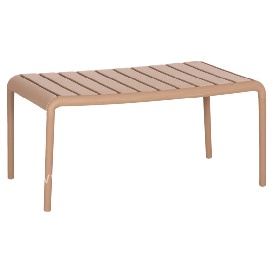 OUTDOOR COFFEE TABLE KORVER HM6334.04 POLYPROPYLENE IN CAPPUCCINO 100x60x46Hcm.