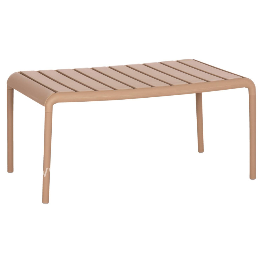 OUTDOOR COFFEE TABLE KORVER HM6334.04 POLYPROPYLENE IN CAPPUCCINO 100x60x46Hcm.