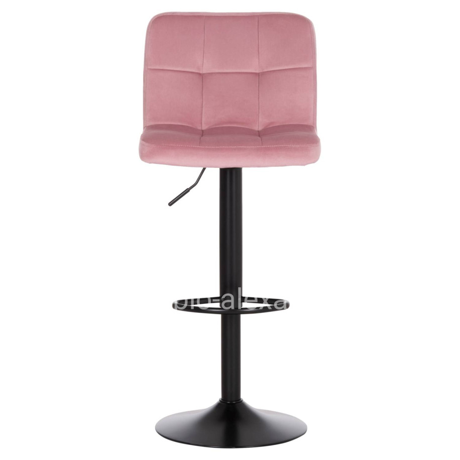 BAR STOOL SWIVELING DIANA HM202.42 DUSTY PINK VELVET--BLACK MATTE METAL 44x52x109Hcm.