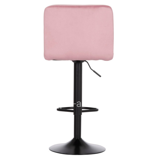BAR STOOL SWIVELING DIANA HM202.42 DUSTY PINK VELVET--BLACK MATTE METAL 44x52x109Hcm.