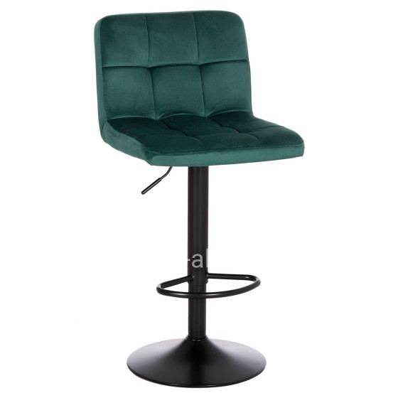 BAR STOOL SWIVELING DIANA HM202.43 CYPRESS GREEN VELVET--BLACK MATTE METAL 44x52x109Hcm.
