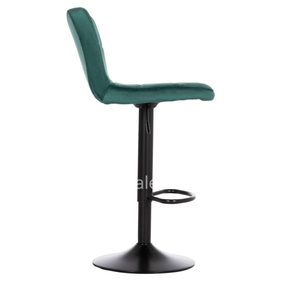BAR STOOL SWIVELING DIANA HM202.43 CYPRESS GREEN VELVET--BLACK MATTE METAL 44x52x109Hcm.