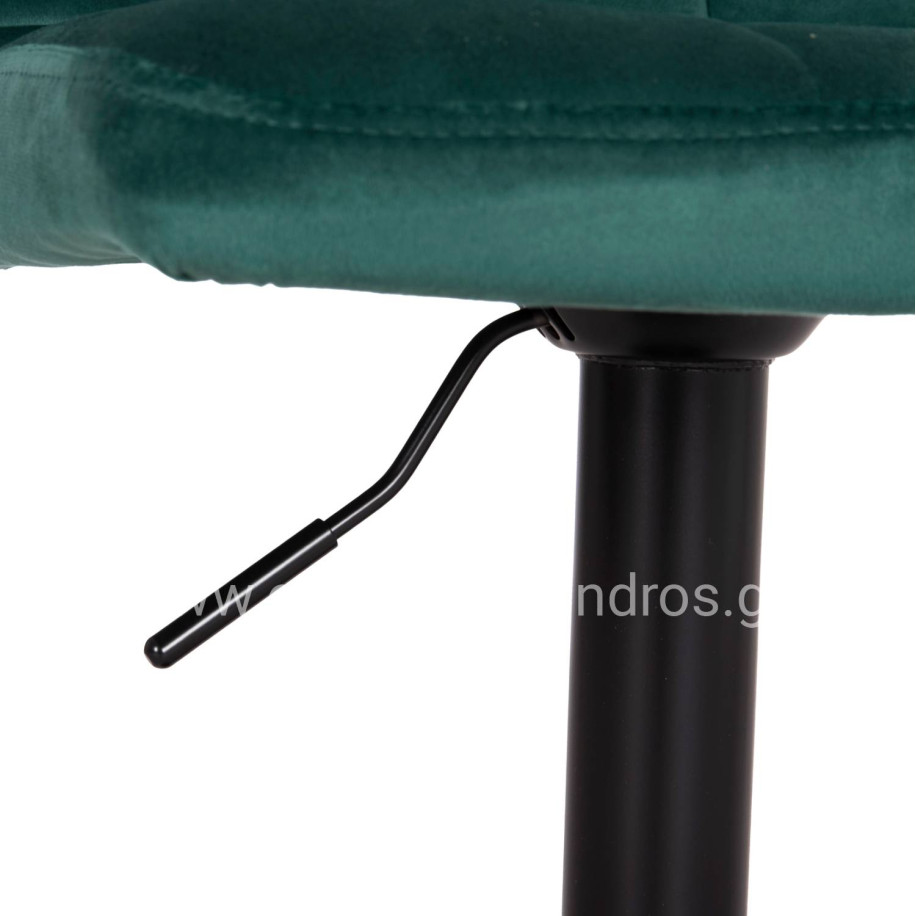BAR STOOL SWIVELING DIANA HM202.43 CYPRESS GREEN VELVET--BLACK MATTE METAL 44x52x109Hcm.
