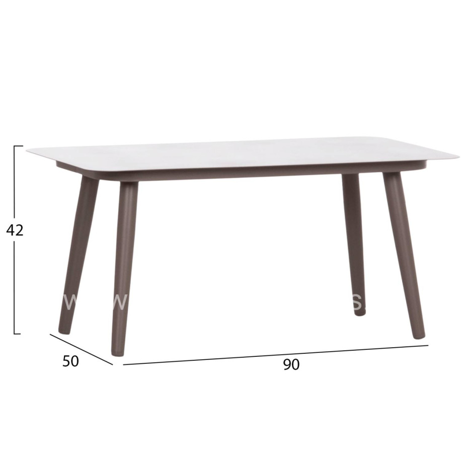 OUTDOOR LOUNGE 4PCS SET FREJA HM6057.04 ALUMINUM IN CAPPUCCINO-PE RATTAN & CUSHIONS IN BEIGE