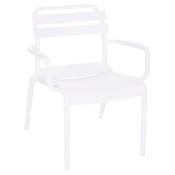 POLYPROPYLENE LOUNGE ARMCHAIR KORVER HM6333.01 WHITE 63.5x65x76Hcm.