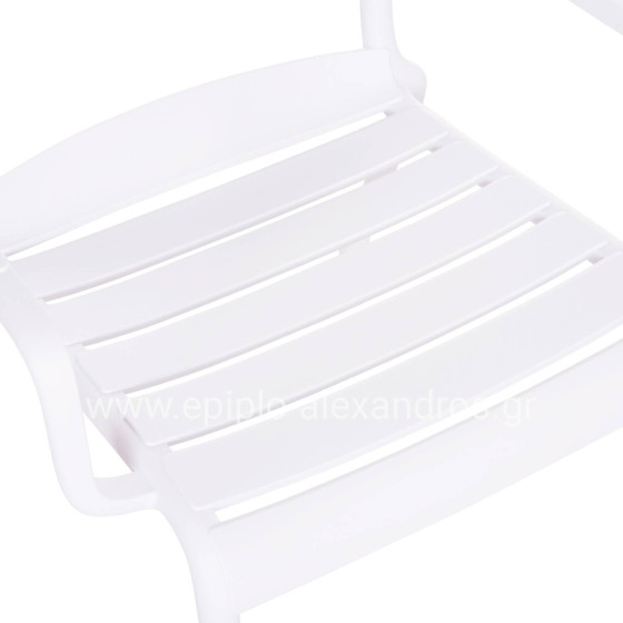POLYPROPYLENE LOUNGE ARMCHAIR KORVER HM6333.01 WHITE 63.5x65x76Hcm.
