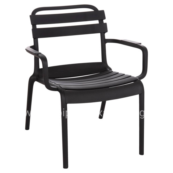 POLYPROPYLENE LOUNGE ARMCHAIR KORVER HM6333.02 BLACK 63.5x65x76Hcm.