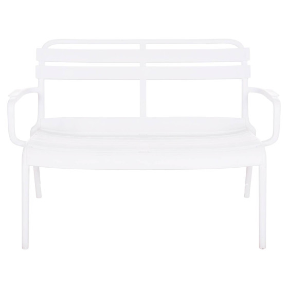 POLYPROPYLENE 2-SEATER BENCH KORVER HM6332.01 WHITE 113x65x76Hcm.