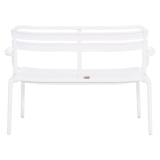 POLYPROPYLENE 2-SEATER BENCH KORVER HM6332.01 WHITE 113x65x76Hcm.