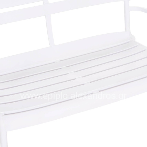 POLYPROPYLENE 2-SEATER BENCH KORVER HM6332.01 WHITE 113x65x76Hcm.