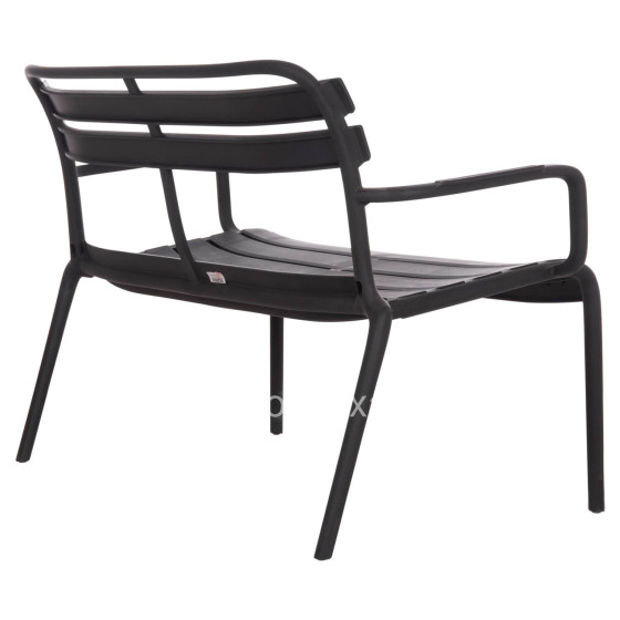 POLYPROPYLENE 2-SEATER BENCH KORVER HM6332.02 BLACK 113x65x76Hcm.