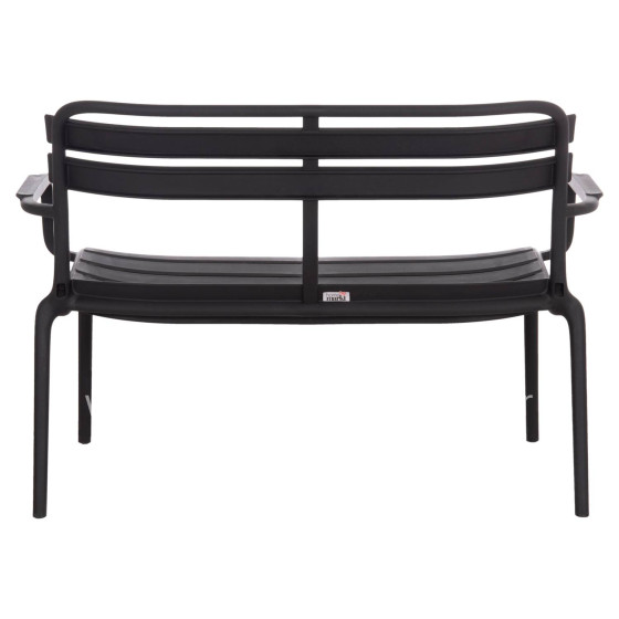 POLYPROPYLENE 2-SEATER BENCH KORVER HM6332.02 BLACK 113x65x76Hcm.
