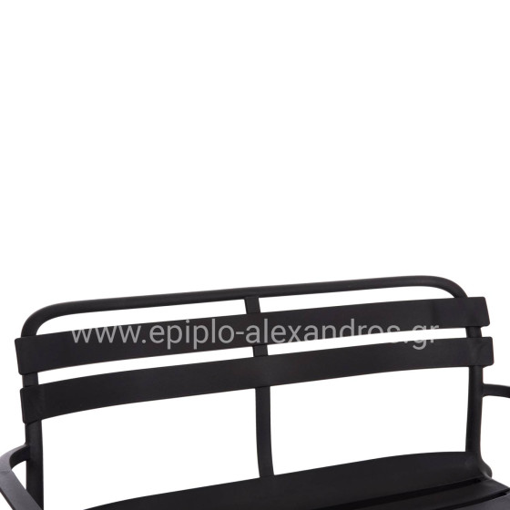 POLYPROPYLENE 2-SEATER BENCH KORVER HM6332.02 BLACK 113x65x76Hcm.
