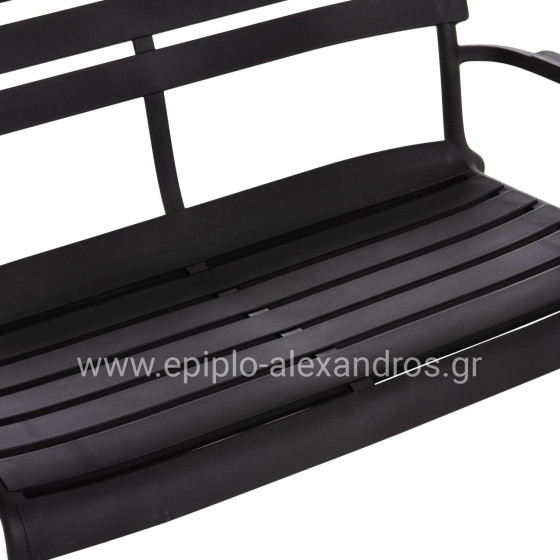 POLYPROPYLENE 2-SEATER BENCH KORVER HM6332.02 BLACK 113x65x76Hcm.
