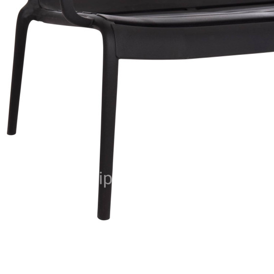 POLYPROPYLENE 2-SEATER BENCH KORVER HM6332.02 BLACK 113x65x76Hcm.