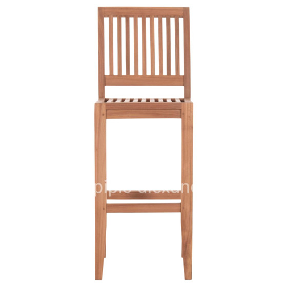 BAR STOOL WITH BACKREST PAIPER HM18110 TEAK WOOD IN NATURAL COLOR 40x49.5x114Hcm.