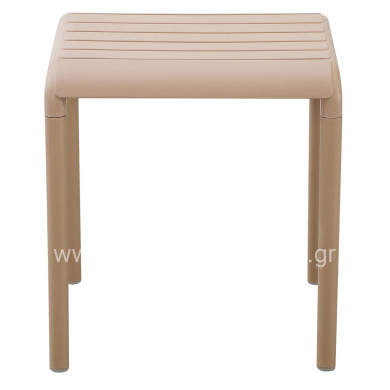 OUTDOOR SQUARE COFFEE TABLE KORVER HM6335.04 POLYPROPYLENE IN CAPPUCCINO 45x45x47Hcm.