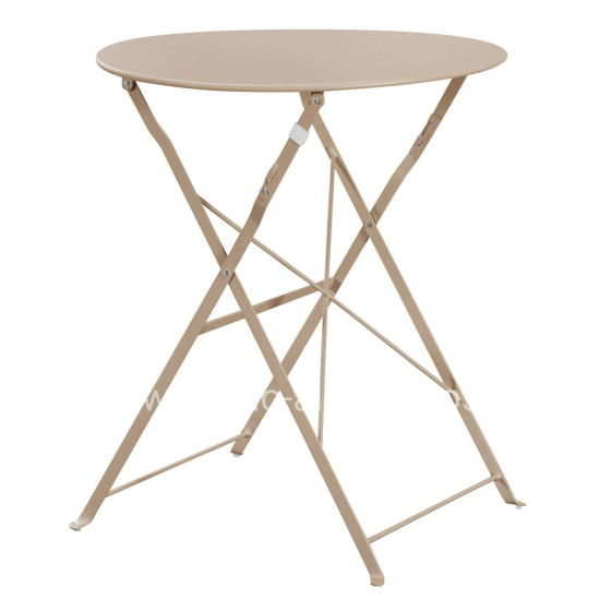OUTDOOR ROUND FOLDABLE TABLE SOPHIE HM6336.04 METAL IN CAPPUCCINO Φ60x70Hcm.