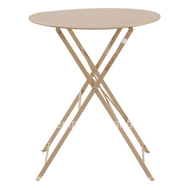 OUTDOOR ROUND FOLDABLE TABLE SOPHIE HM6336.04 METAL IN CAPPUCCINO Φ60x70Hcm.