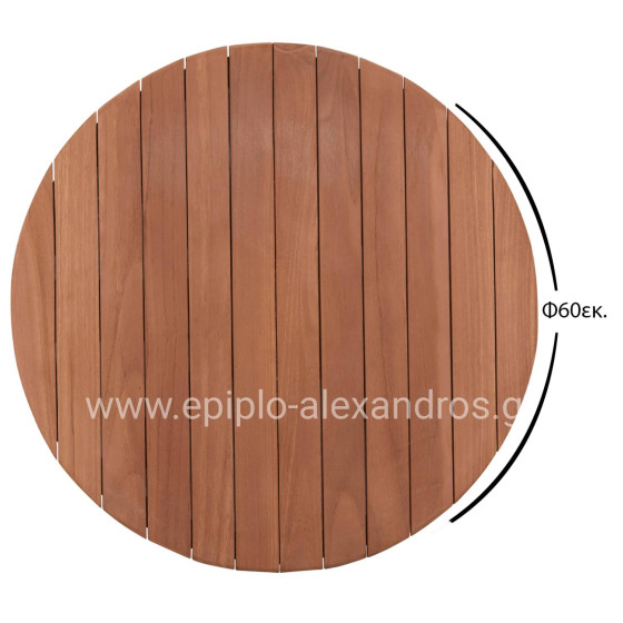 TABLETOP ROUND HM18132 TEAK WOOD--NATURAL COLOR Φ60x4(thickness)cm.