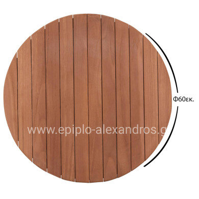 TABLETOP ROUND HM18132 TEAK WOOD--NATURAL COLOR Φ60x4(thickness)cm.