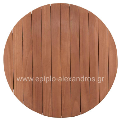 ΕΠΙΦΑΝΕΙΑ ΤΡΑΠΕΖΙΟΥ ΣΤΡΟΓΓΥΛΗ HM18132 ΞΥΛΟ TEAK--ΦΥΣΙΚΟ Φ60x4(πάχος)εκ.