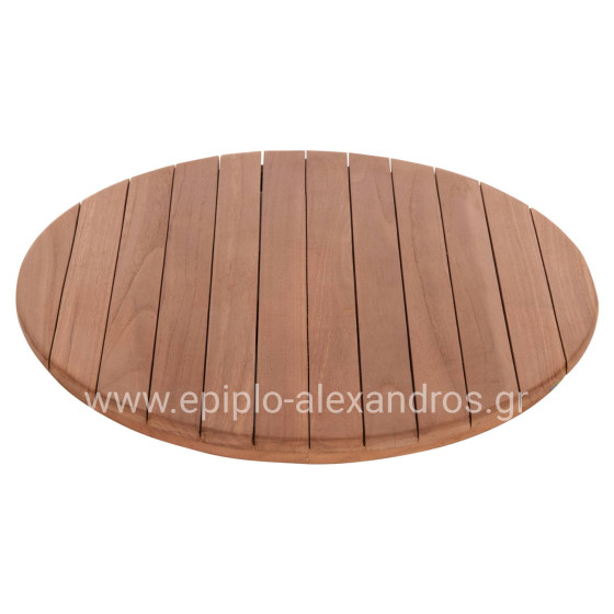 ΕΠΙΦΑΝΕΙΑ ΤΡΑΠΕΖΙΟΥ ΣΤΡΟΓΓΥΛΗ HM18132 ΞΥΛΟ TEAK--ΦΥΣΙΚΟ Φ60x4(πάχος)εκ.
