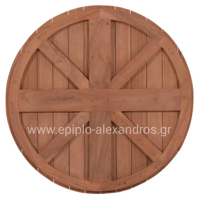 ΕΠΙΦΑΝΕΙΑ ΤΡΑΠΕΖΙΟΥ ΣΤΡΟΓΓΥΛΗ HM18132 ΞΥΛΟ TEAK--ΦΥΣΙΚΟ Φ60x4(πάχος)εκ.