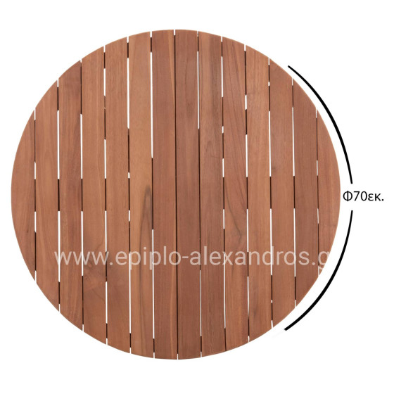 TABLETOP ROUND HM18133 TEAK WOOD--NATURAL COLOR Φ70x4(thickness)cm.