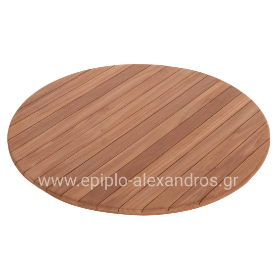 ΕΠΙΦΑΝΕΙΑ ΤΡΑΠΕΖΙΟΥ ΣΤΡΟΓΓΥΛΗ HM18134 ΞΥΛΟ TEAK--ΦΥΣΙΚΟ Φ80x4(πάχος)εκ.
