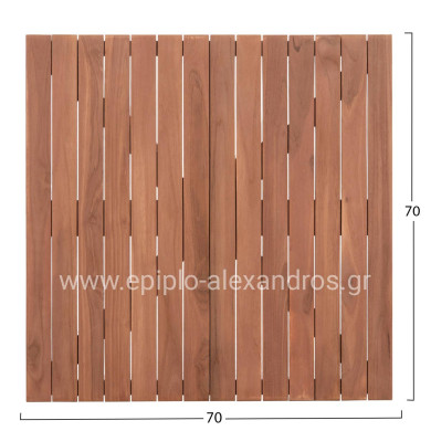 ΕΠΙΦΑΝΕΙΑ ΤΡΑΠΕΖΙΟΥ ΤΕΤΡΑΓΩΝΗ HM18136 ΞΥΛΟ TEAK--ΦΥΣΙΚΟ 70x70x4(πάχος)εκ.