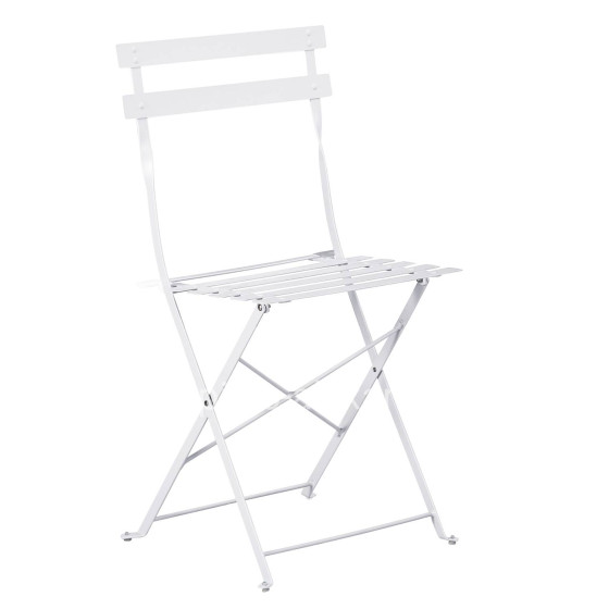 FOLDING CHAIR SOPHIE HM6337.01 METALLIC IN WHITE 41x43x80Hcm.