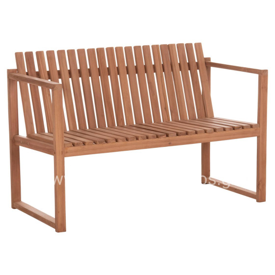 OUTDOOR BENCH 2-SEATER VED HM18124 TEAK WOOD IN NATURAL COLOR 130x60x86Hcm.