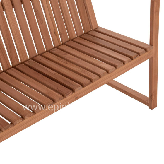 OUTDOOR BENCH 2-SEATER VED HM18124 TEAK WOOD IN NATURAL COLOR 130x60x86Hcm.