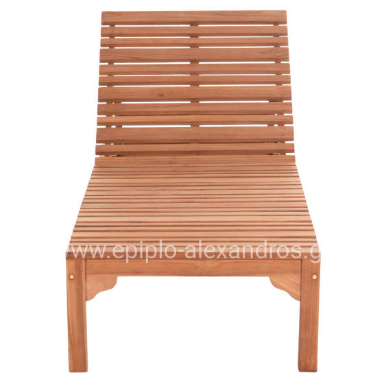 SUN LOUNGER WITH WHEELS STELLANO HM6159 TEAK WOOD IN NATURAL COLOR 200x65x31Hcm.
