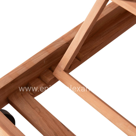 SUN LOUNGER WITH WHEELS STELLANO HM6159 TEAK WOOD IN NATURAL COLOR 200x65x31Hcm.
