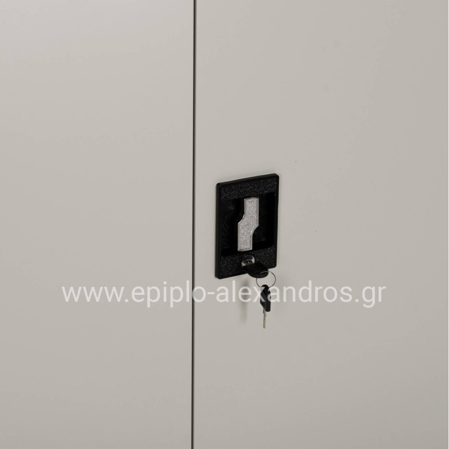 WARDROBE METALLIC DURON HM12001 2-LEAF WITH 5 STORAGE SPACES & LEGS-GREY 90Χ40Χ190Hcm.