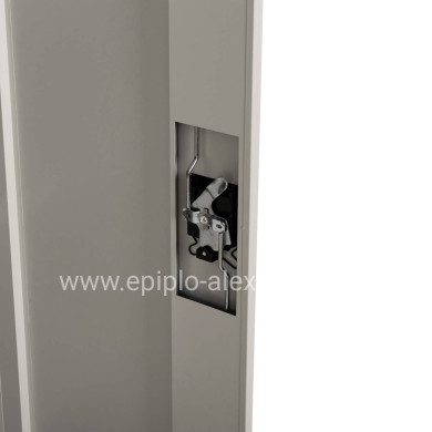 WARDROBE METALLIC DURON HM12001 2-LEAF WITH 5 STORAGE SPACES & LEGS-GREY 90Χ40Χ190Hcm.