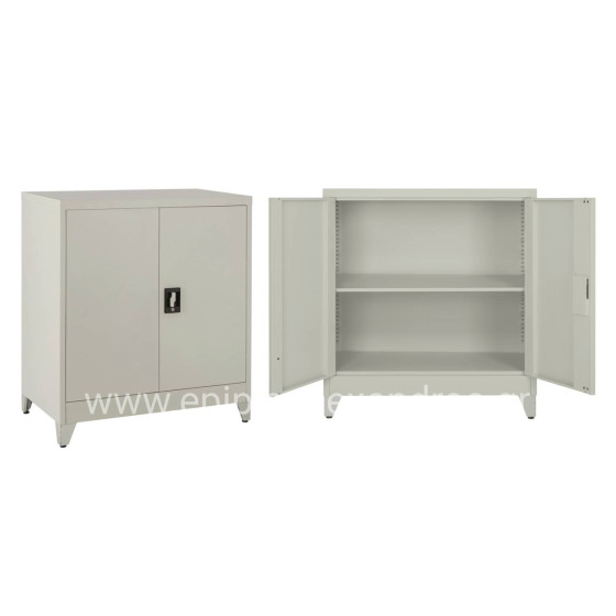 CLOSET METALLIC DURON HM11999 2-LEAF WITH 2 STORAGE SPACES & LEGS-GREY 90Χ40Χ100Hcm.