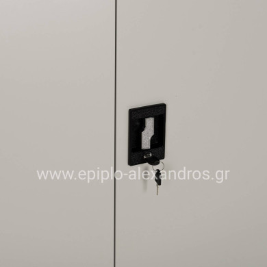 WARDROBE METALLIC WITH LEGS CLOD HM11998 2-LEAF WITH DIVIDER- LIGHT GREY 90Χ40Χ190Hcm.