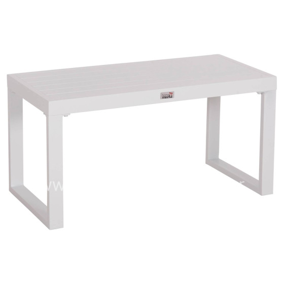 SUNLOUNGER SIDE TABLE SENTRY HM6275.01 ALUMINUM IN WHITE 87x43,5x45Hcm.