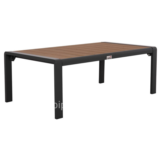SUNLOUNGER SIDE TABLE BENTRY HM6276.03 ALUMINUM IN DARK GREY--POLYWOOD 100x56x35Hcm.