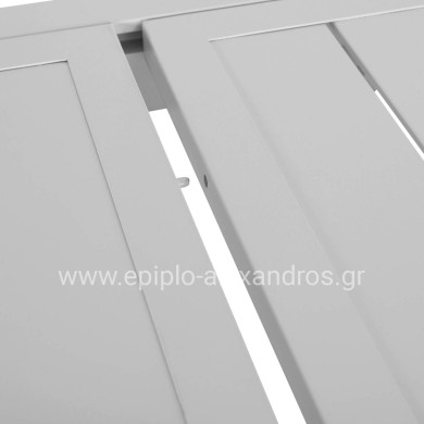 EXTENDABLE DINING TABLE KRUM HM6277.01 ALUMINUM IN WHITE 160-240x90x73Hcm.