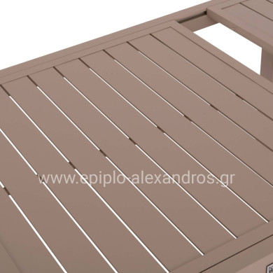 EXTENDABLE DINING TABLE KRUM HM6277.04 ALUMINUM IN CAPPUCCINO 160-240x90x73Hcm.