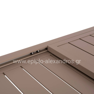 EXTENDABLE DINING TABLE KRUM HM6277.04 ALUMINUM IN CAPPUCCINO 160-240x90x73Hcm.