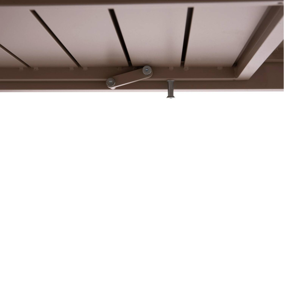 EXTENDABLE DINING TABLE KRUM HM6277.04 ALUMINUM IN CAPPUCCINO 160-240x90x73Hcm.