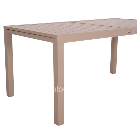 EXTENDABLE DINING TABLE KRUM HM6277.04 ALUMINUM IN CAPPUCCINO 160-240x90x73Hcm.