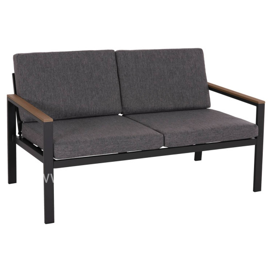 OUTDOOR 2-SEATER SOFA SAFIN HM6279.03 ALUMINUM & CUSHIONS IN ANTHRACITE 140x70x77Hcm.